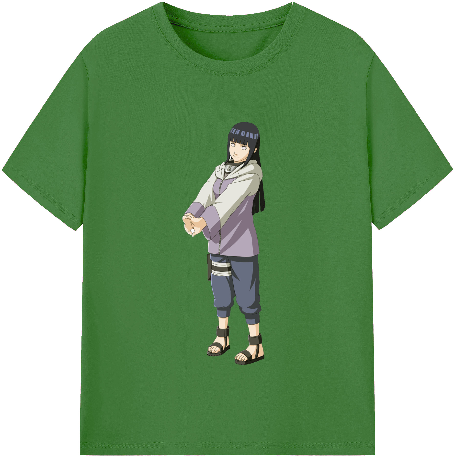 （画像用） NARUTO -ナルト- 日向ヒナタ Hyūga Hinata レディースカジュアルプリントTシャツ（綿100％）